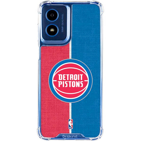 NBA Detroit Pistons Canvas Moto G 5G (2024) Clear Case